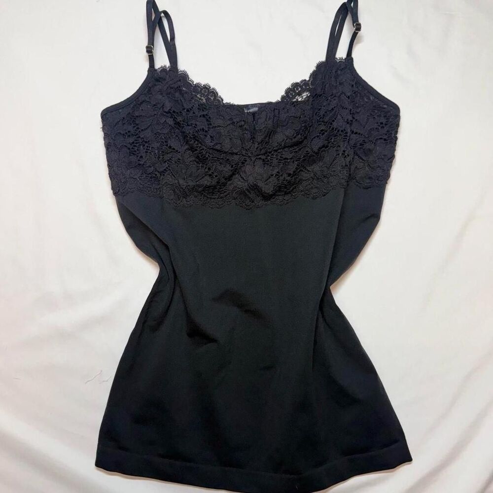 Y2K Banana Republic Black Sweetheart Lace Fitted Camisole